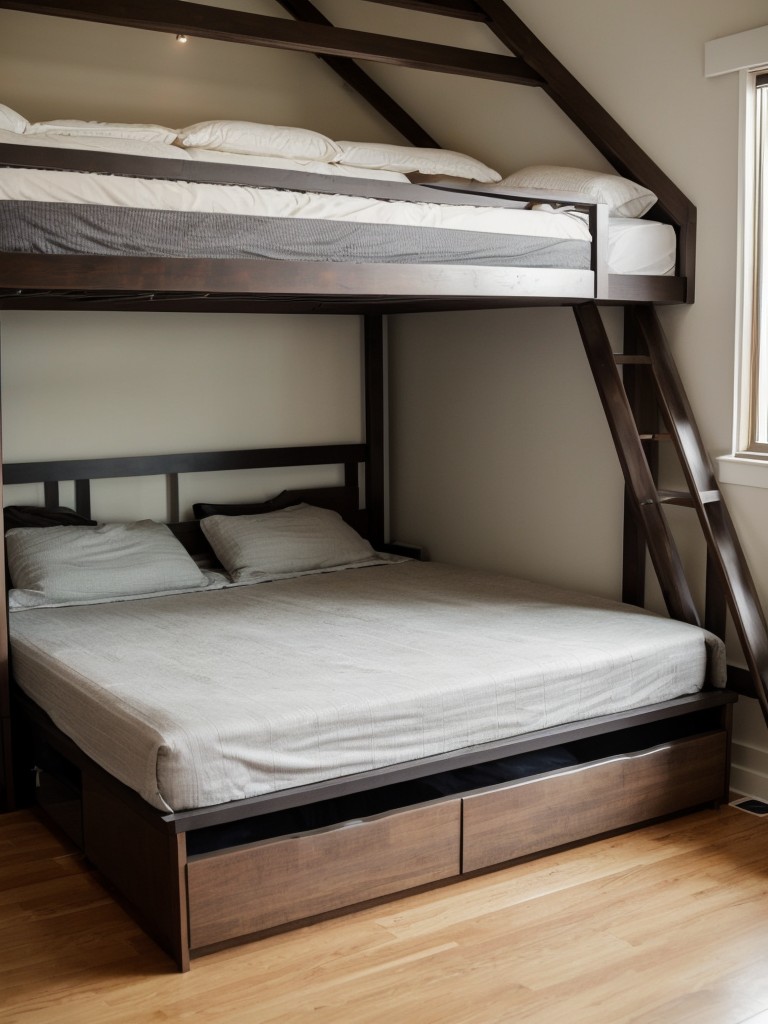Consider installing a Murphy bed or a loft bed to create more floor space during the day and a comfortable sleeping area at night.