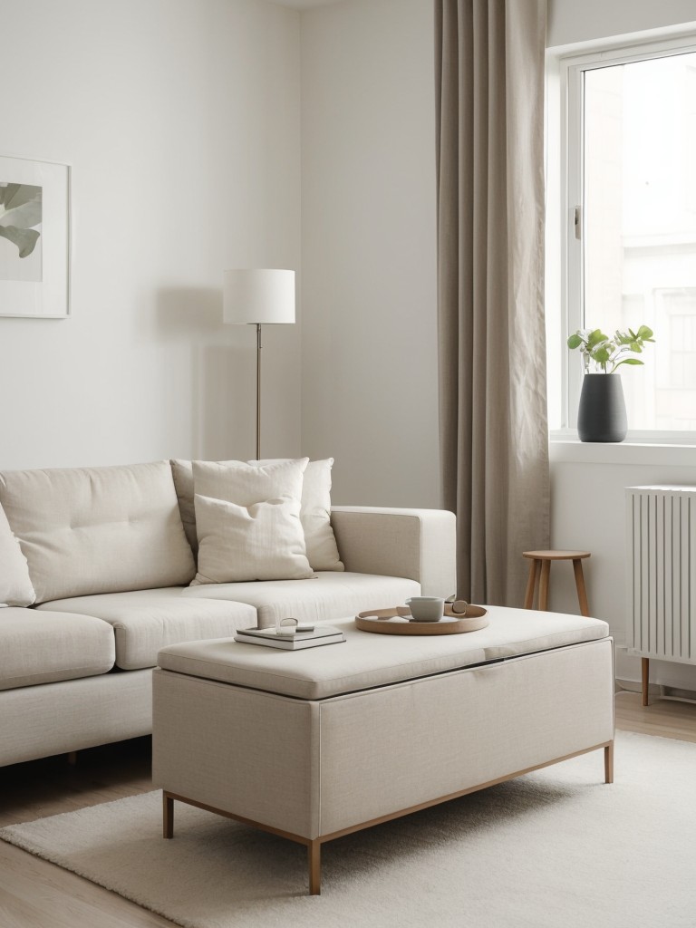 Embrace minimalism with sleek furniture and neutral color palette to create a clean and airy atmosphere in your studio apartment.