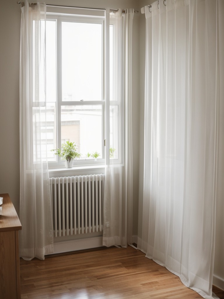 Enhance the natural light in your studio apartment by using sheer curtains or keeping the windows unobstructed.