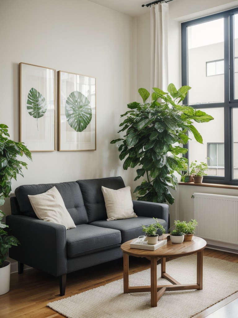 Incorporate plenty of plants and greenery to bring life and freshness into your studio apartment, while also improving indoor air quality.