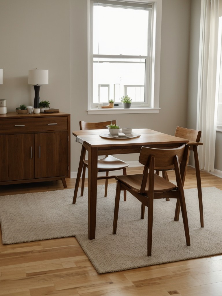 Incorporate a small dining table that can be folded or extended when necessary to optimize space in your studio apartment.