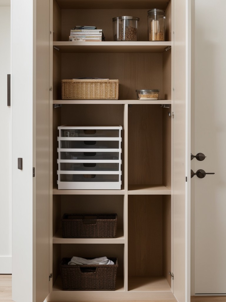 Incorporate smart storage solutions such as hidden storage compartments and built-in shelves to maximize the use of your limited space.