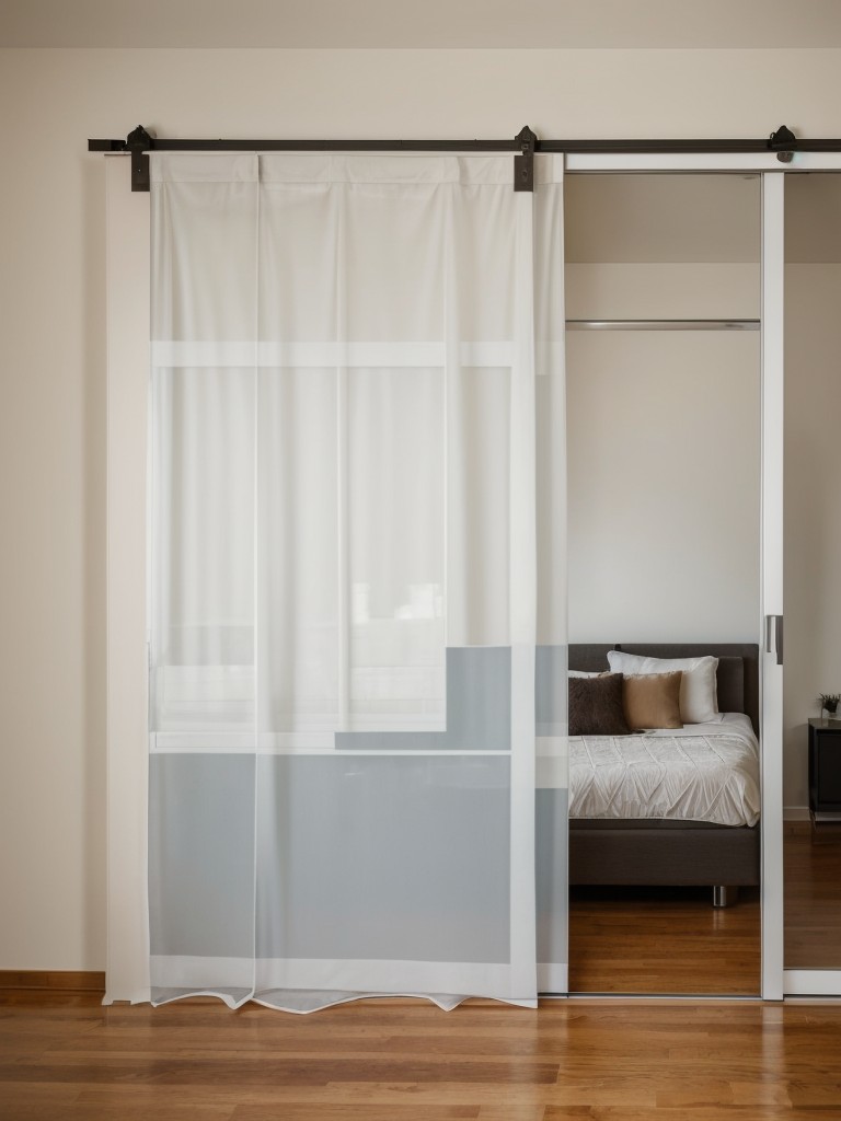 Utilize sliding doors or curtains to separate different areas of your studio apartment, allowing for privacy when needed.