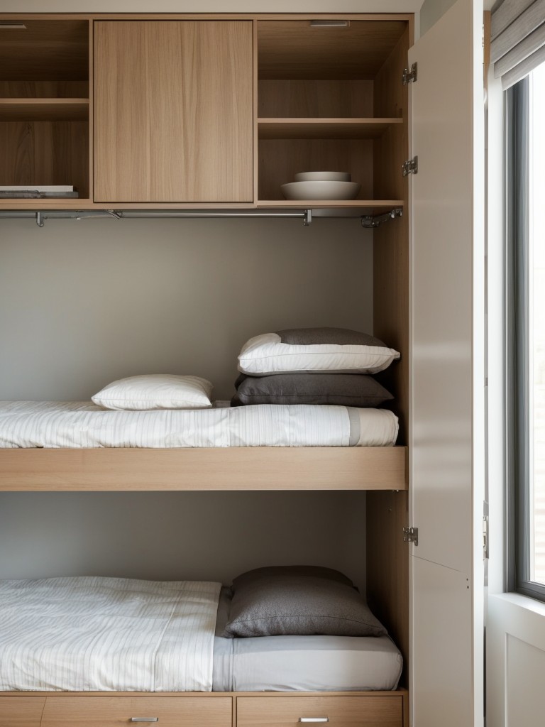 Designing a small but stylish mother-in-law apartment with clever space-saving solutions, such as murphy beds, built-in storage, and foldable furniture, maximizing every inch of space.