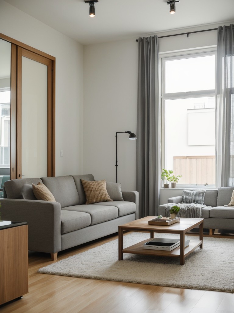 Modern mother-in-law apartment ideas with an emphasis on sustainability, incorporating eco-friendly materials, energy-efficient appliances, and recycling systems for a greener living space.