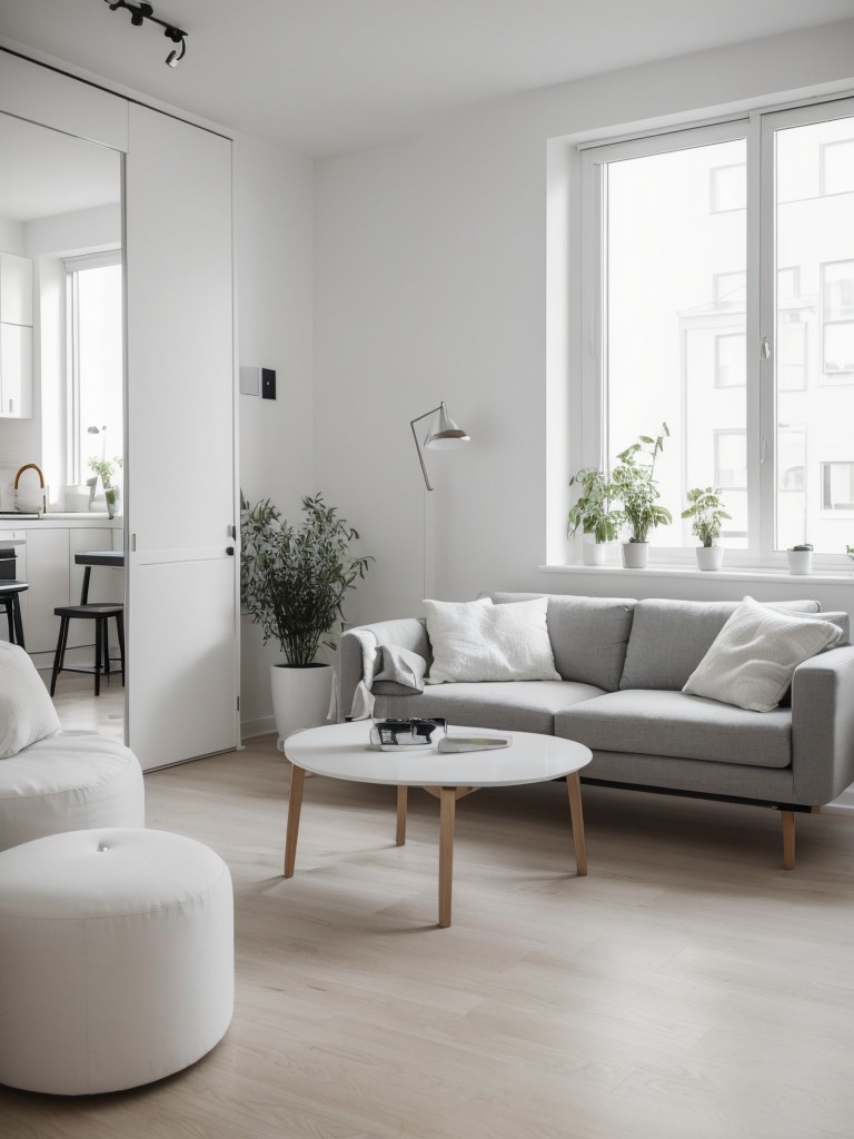 Mother-in-law apartment ideas with a contemporary Scandinavian design, featuring clean lines, minimalistic furniture, and white-washed color schemes, creating a bright and airy atmosphere.