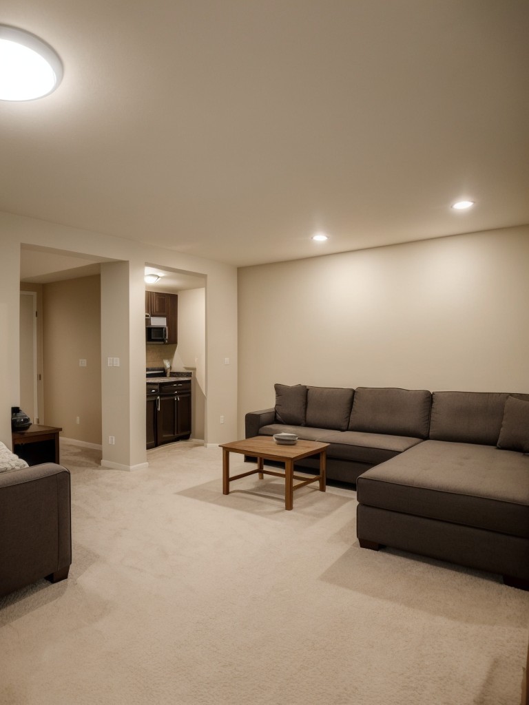 Transforming a basement into a cozy and fully-equipped mother-in-law apartment complete with proper insulation, soundproofing, and adequate lighting for a comfortable living experience.