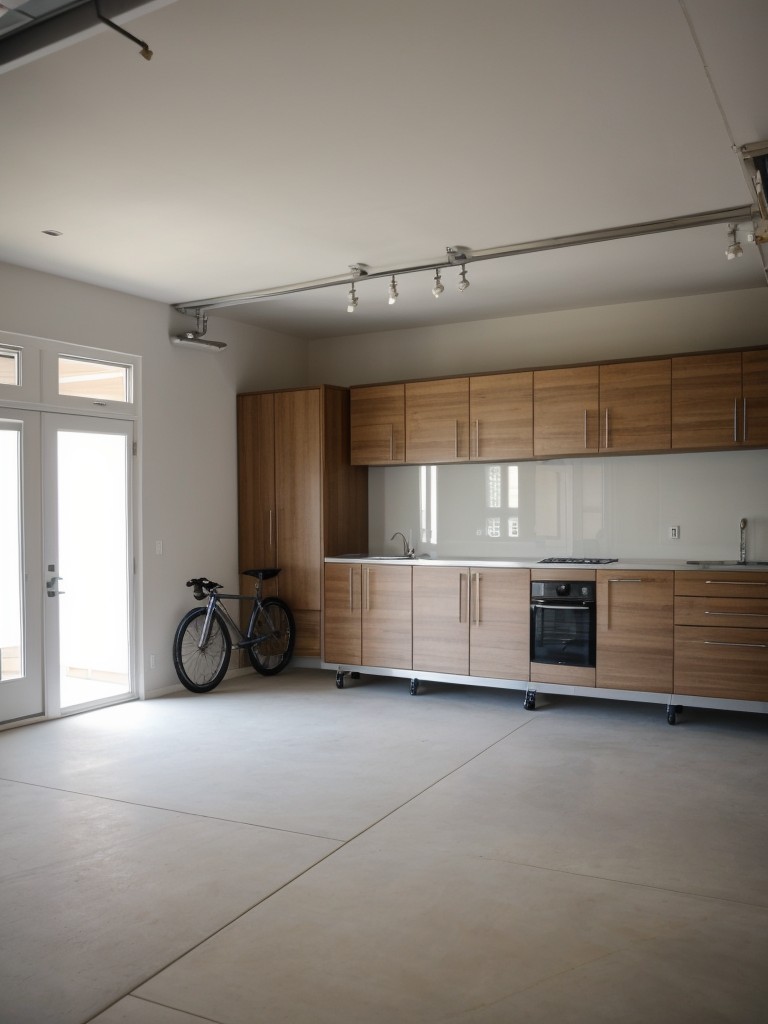 Transforming a garage into a functional and stylish mother-in-law apartment with proper insulation, heating, and ventilation, providing a separate and private living space.