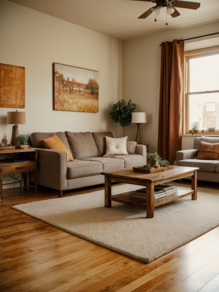 Cozy studio apartment ideas for guys, creating a comfortable and inviting space using warm colors, plush textiles, and rustic accents.