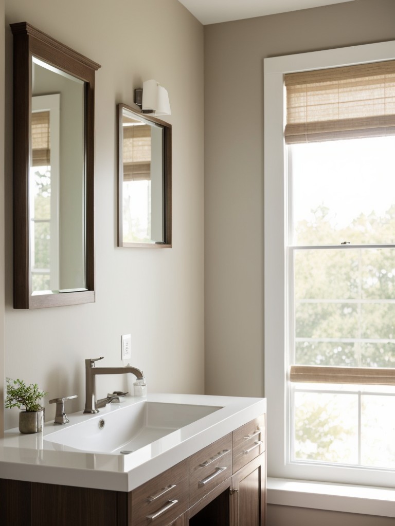 Incorporate mirrors strategically by placing them across from windows or near artificial light sources to reflect and amplify natural and ambient light.