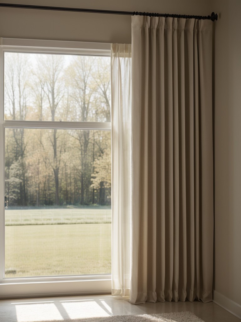 Utilize sheer or light-colored curtains to allow natural light to filter through while still maintaining privacy.