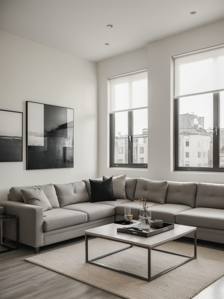 Consider a monochromatic color scheme to create a modern and cohesive look throughout your apartment, using various shades and textures of the same color.