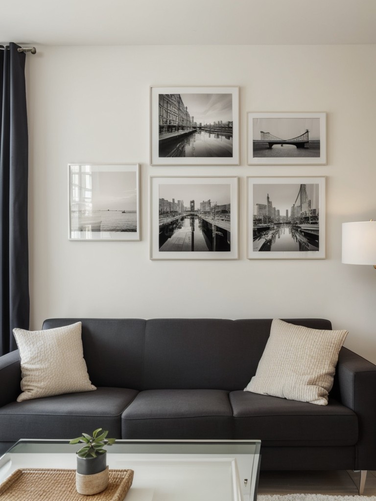 Incorporate art and personal photographs into your apartment's design, displaying them in stylish frames or gallery walls to add a personal touch and make your space feel homey.