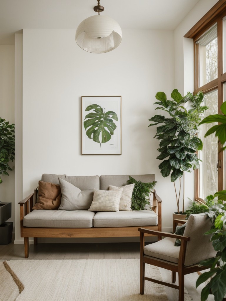 Incorporate biophilic design elements, such as indoor plants and nature-inspired artwork, to bring a sense of tranquility and connection with nature into your apartment.