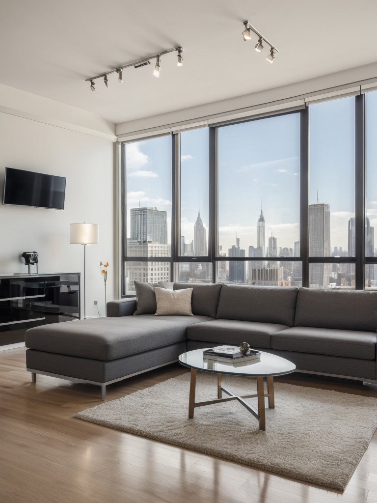 Contemporary apartment design with sleek furniture, high-end finishes, and cutting-edge technology, perfect for the modern New Yorker.