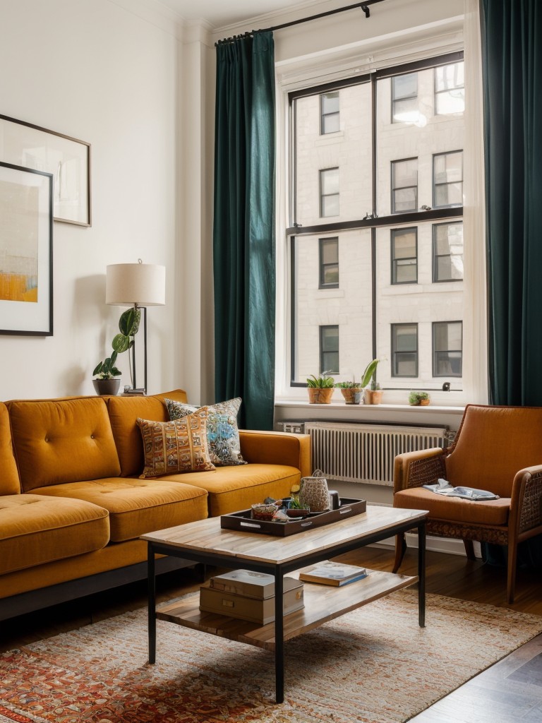 Eclectic style for New York apartments, combining different patterns, textures, and colors to create a unique and vibrant space.