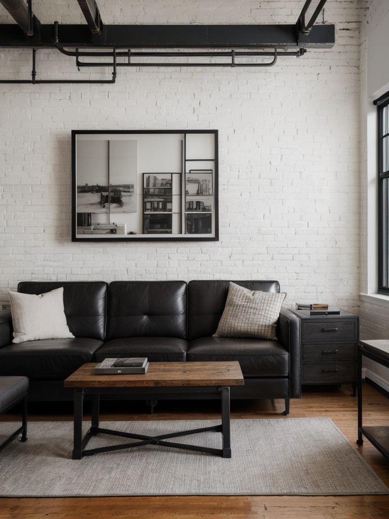 Creating a contemporary industrial-inspired look in a New York apartment with exposed brick walls, metal accents, and a monochromatic color palette.