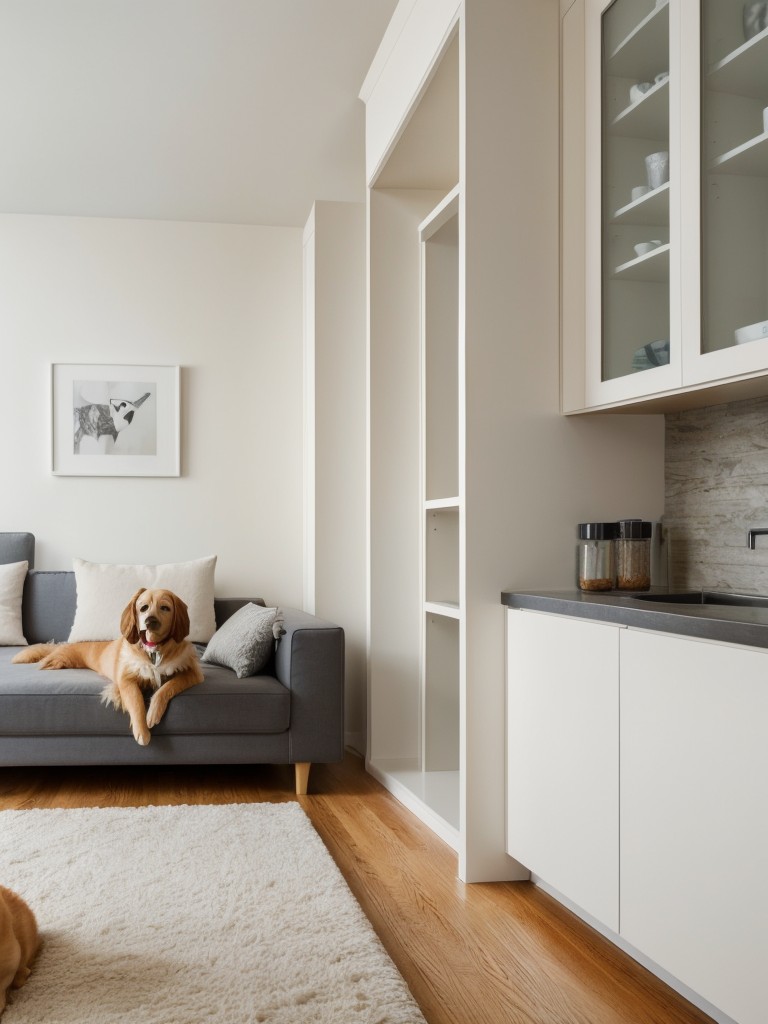 Designing a pet-friendly New York apartment with built-in pet beds, easy-to-clean surfaces, and dedicated pet play areas.