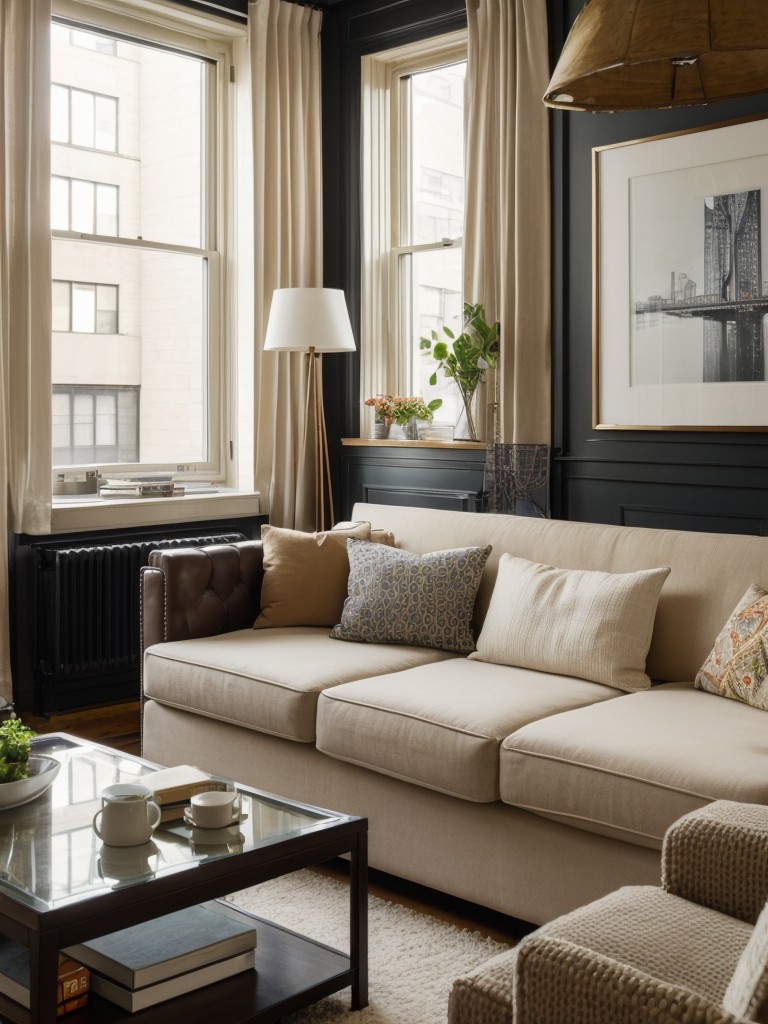 Embracing the eclectic charm of New York City by mixing different design styles, textures, and patterns in the decor of an apartment.