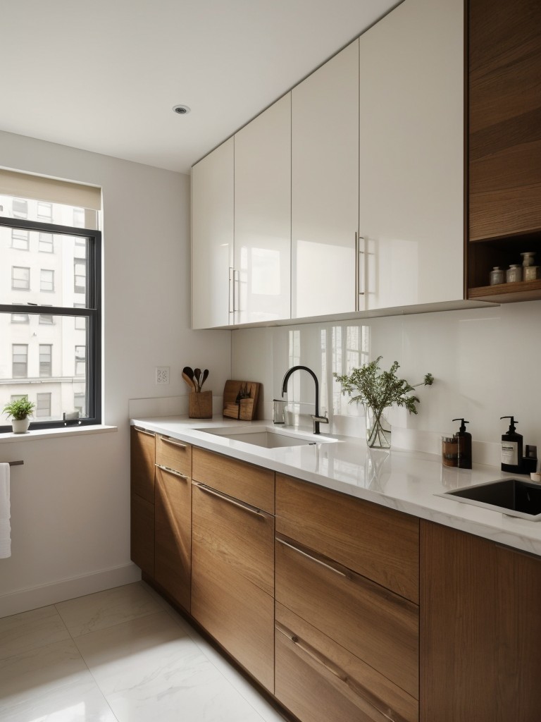 Incorporate stylish and functional kitchen and bathroom designs to make the most of the limited space in your New York apartment.