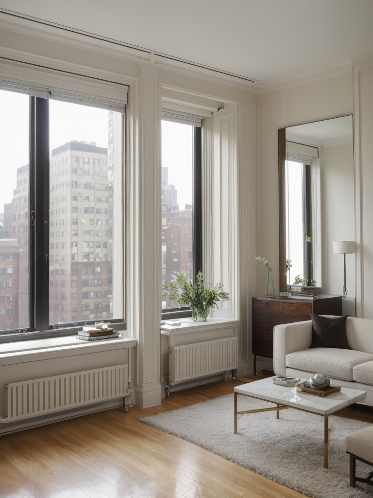 Use mirrors strategically to visually expand the space and create a sense of openness in your New York apartment.