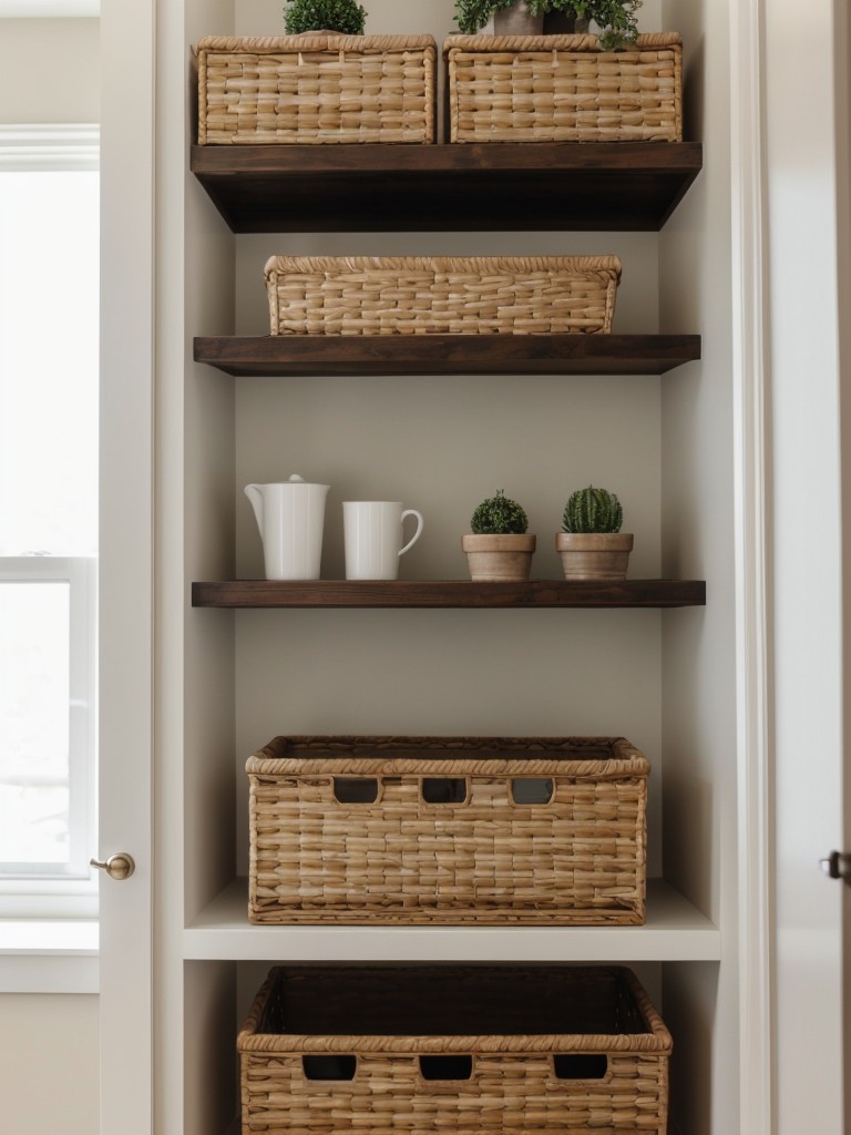 Install floating shelves for additional display and storage space.