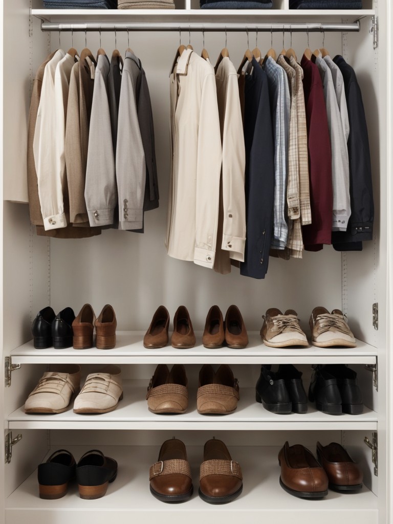 Use stackable organizers in your closet to maximize space for shoes or accessories.