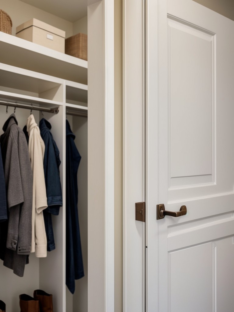 Utilize the space behind doors with over-the-door hooks or organizers.