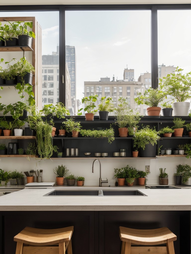 Add greenery and natural elements to your New York loft apartment by incorporating indoor plants, a rooftop garden, or an herb wall for a touch of urban oasis.