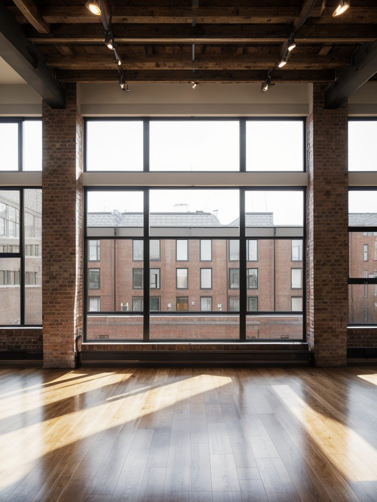 Embrace the architectural elements of your loft apartment by highlighting exposed beams, columns, or warehouse-style windows with creative lighting fixtures or artwork.