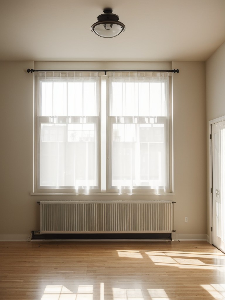 Optimize natural light in your loft apartment by using sheer curtains or translucent room dividers to allow sunlight to filter throughout your space.