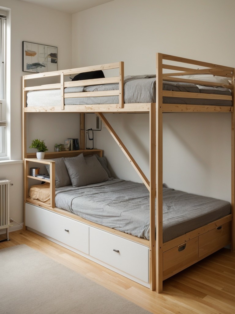 Creative space-saving solutions for small studio apartments in New York, such as wall-mounted foldable furniture, multi-functional pieces, and loft beds.