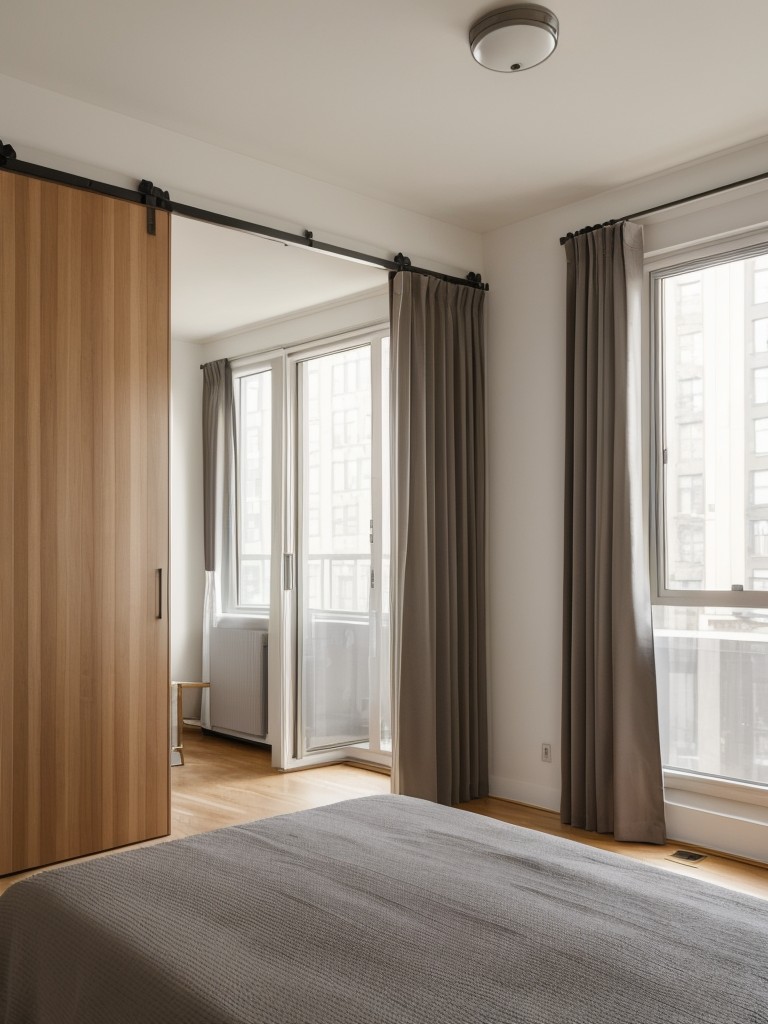 Utilizing sliding doors or curtains to separate different areas in a New York studio apartment, providing flexibility and privacy when needed.