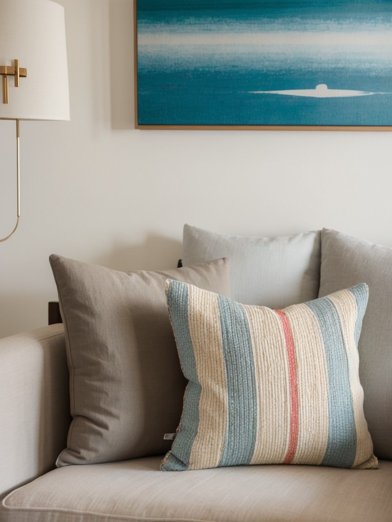 Add a pop of color with accent pillows, throws, or artwork to bring personality to the space.