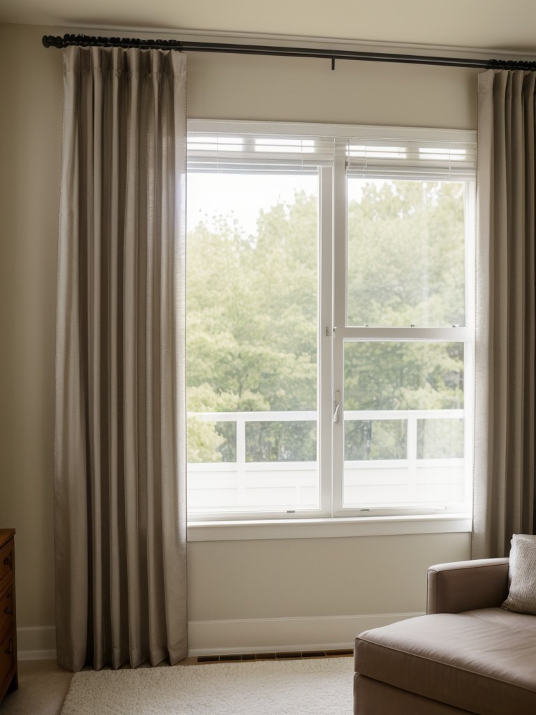 Use curtains or blinds to separate areas and provide privacy as needed.