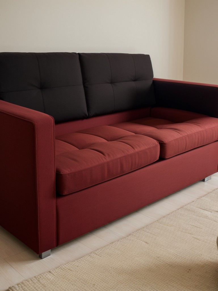 Utilize multifunctional furniture such as a sofa that converts into a bed and has built-in storage compartments.