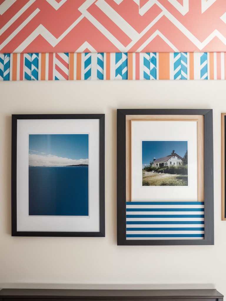 Utilize decorative washi tape or removable borders to add a pop of color or pattern to your walls.