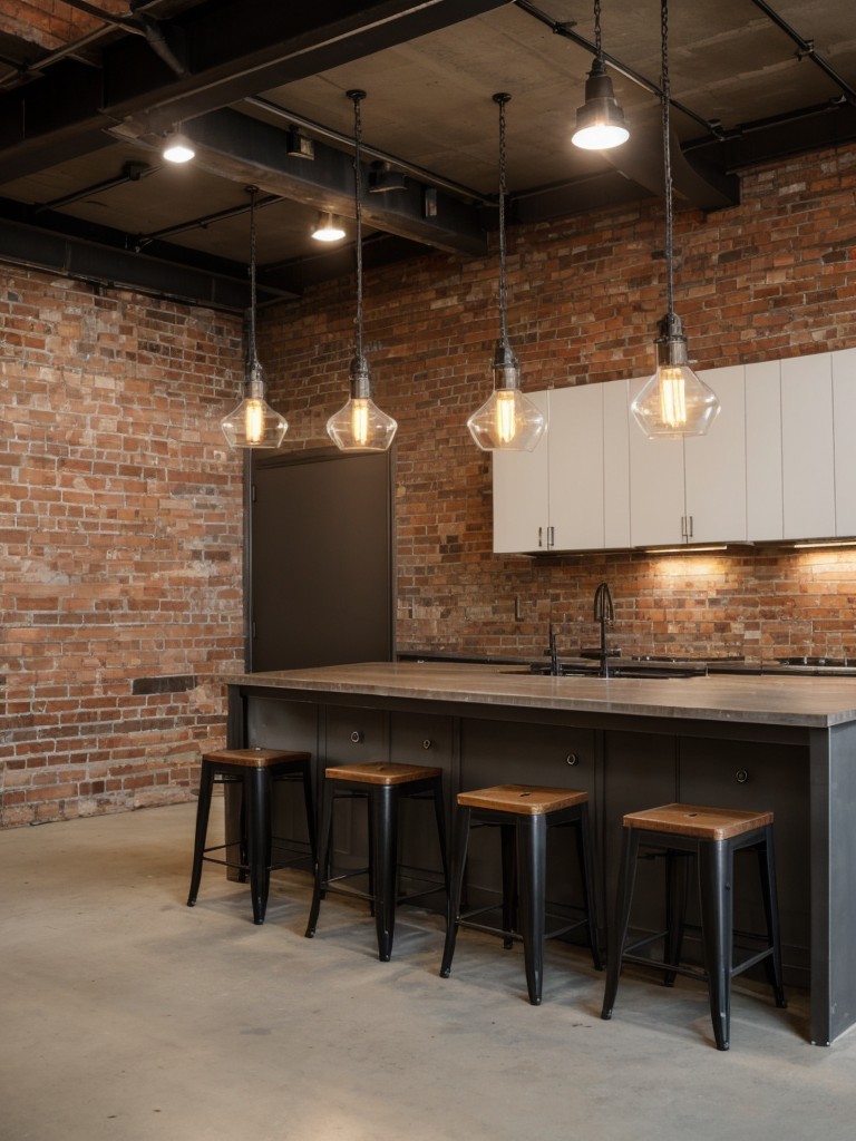 Embrace the urban vibe of the city by incorporating industrial elements like exposed brick, metal accents, and Edison bulb lighting.