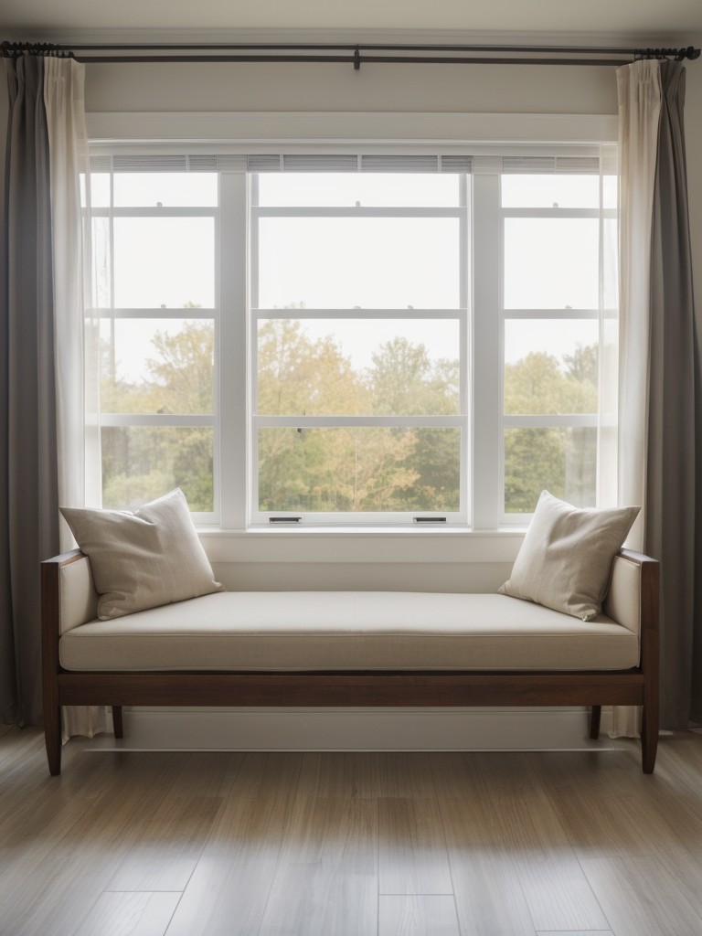 Install floor-to-ceiling curtains or blinds to control natural light and add privacy.