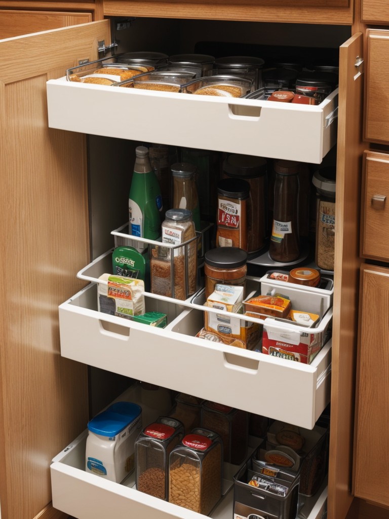 Incorporate a pull-out pantry system or utilize the space under the sink for additional storage.