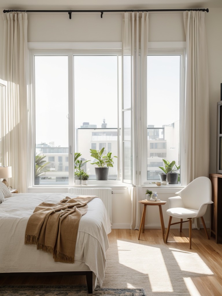 How to maximize natural light in a studio apartment by selecting the right window treatments and strategic furniture placement.