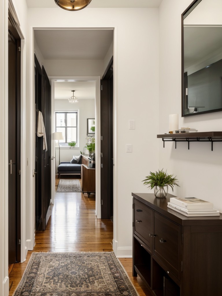 Transforming a hallway or entryway in your NYC studio apartment into a functional and stylish space.
