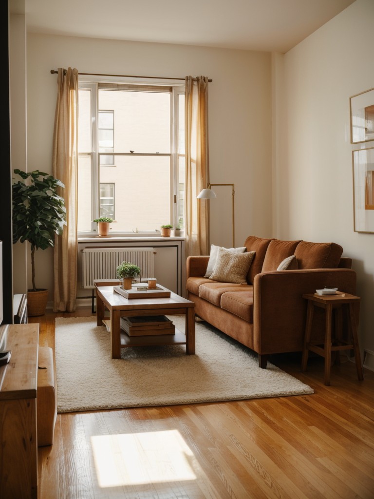 Creating a cozy and inviting feel in a small NYC studio apartment with warm colors, soft lighting, and plush textiles.