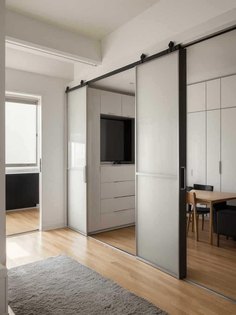 Designing a flexible and adaptable layout in a NYC studio apartment with modular furniture, folding partitions, or sliding doors to easily transform the living space based on different needs and activities.