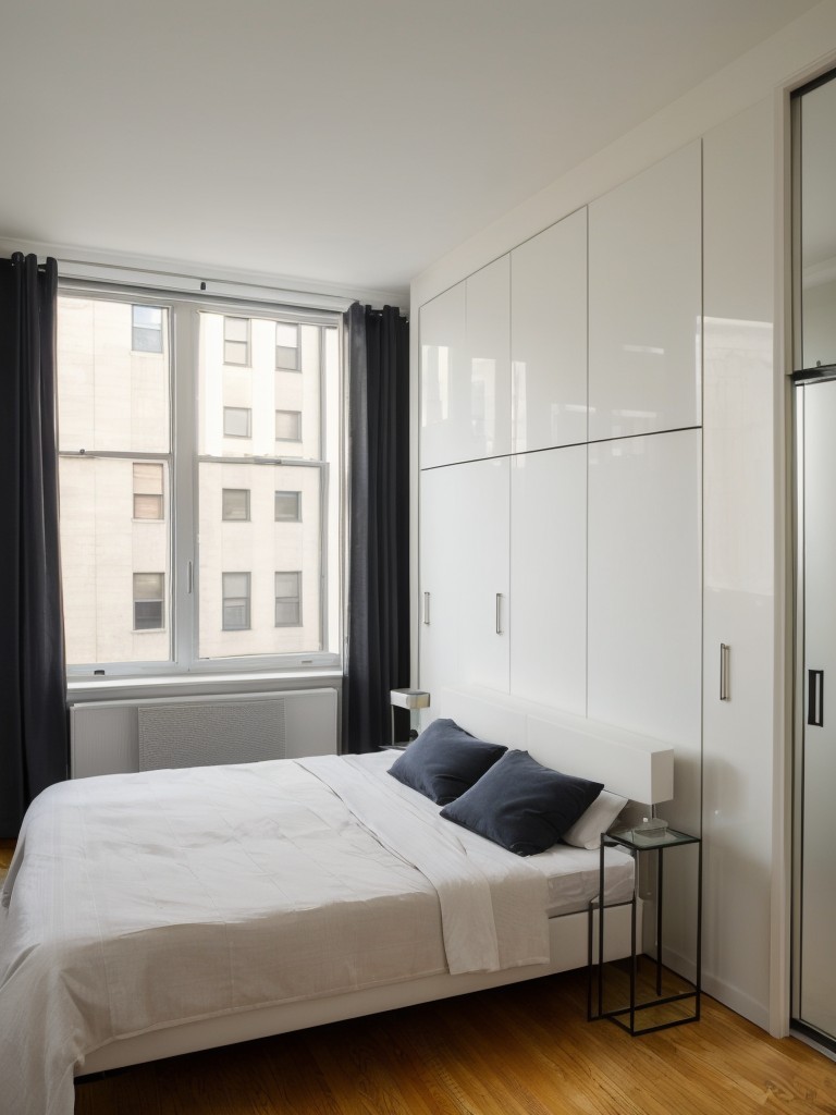 Utilizing light and reflective surfaces to create an illusion of larger space in a compact NYC studio apartment, like mirrors or glass furniture.