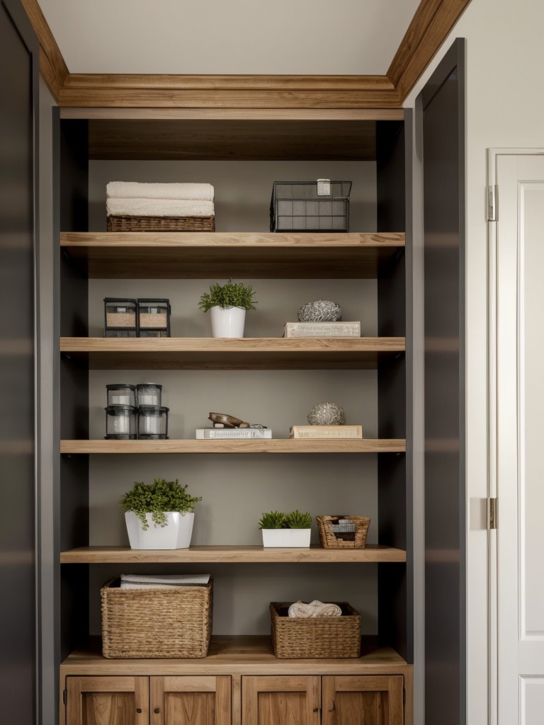 Consider adding a small bookshelf or a set of wall-mounted shelves for additional storage space.