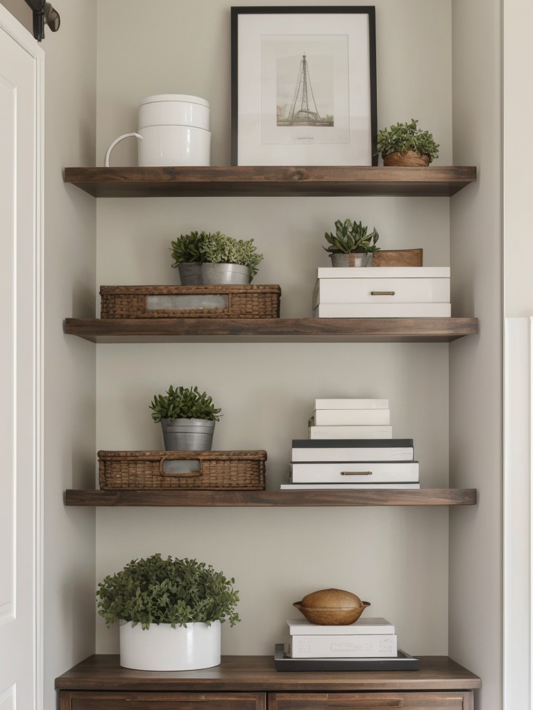 Get creative with vertical storage solutions like floating shelves or wall-mounted organizers for files and documents.