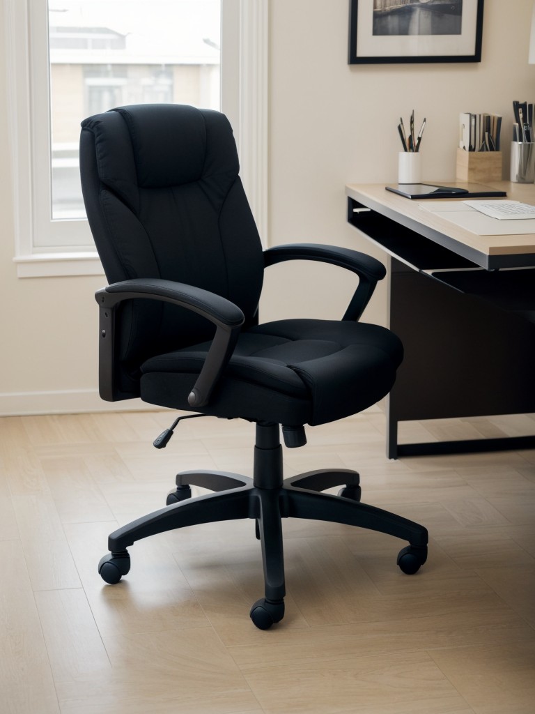 Opt for a compact office chair that can be easily moved around and tucked away when not needed.