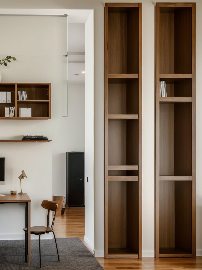 Use a room divider or a bookcase to create a separate dedicated office space in an open layout apartment.