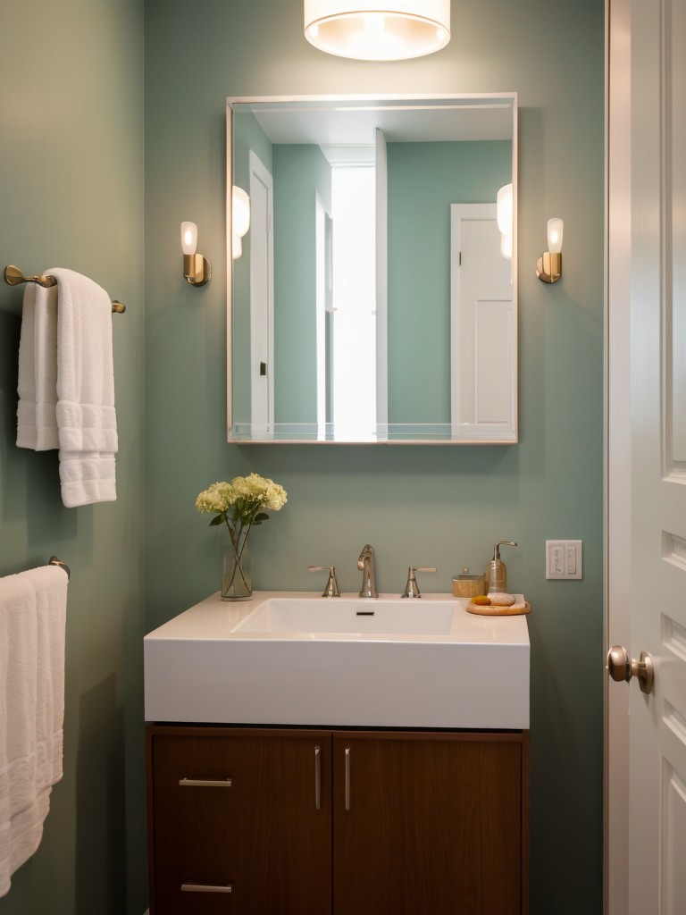 Mid-century modern bathroom design using retro-inspired fixtures, organic shapes, and bold colors to create a timeless ambiance.